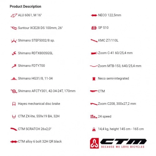 Детский велосипед CTM MTB alloy Terrano 2.0 26"