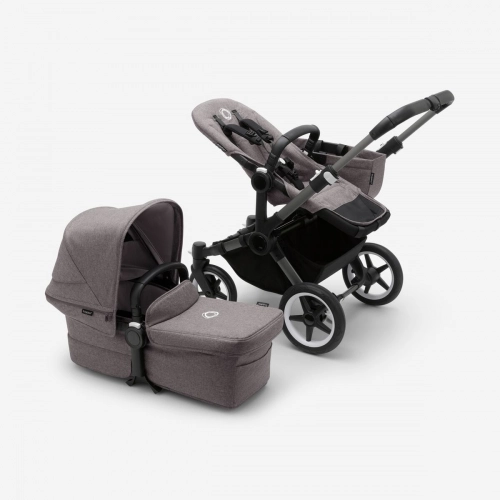 Bugaboo Donkey 5 Grey Melange Graphite frame Bērnu rati Transformeris 2in1 (bez jumta)