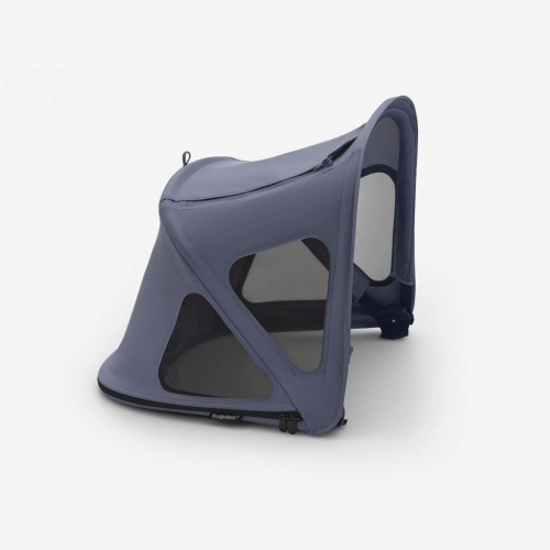 Bugaboo Fox 5 Midnight black Bērnu rati 2in1 Melns rāmis + Jumts Breezy Seaside Blue