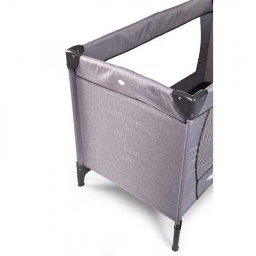 Ceļojumu gultiņa manēža 60x120 сm CHILDHOME Travel Cot canvas light grey +2nd Layer