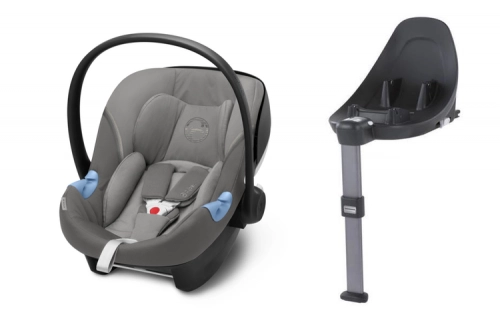 Cybex Aton M i-Size + ISOFIX Base M Soho Grey Bērnu autosēdeklis 0-13 kg