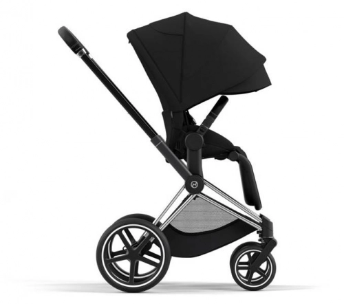 Cybex e-Priam Deep Black Chrome black frame Pastaigu rati