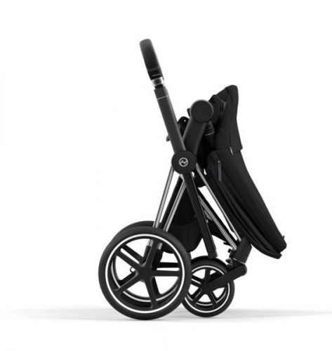 Cybex e-Priam Deep Black Chrome black frame Pastaigu rati