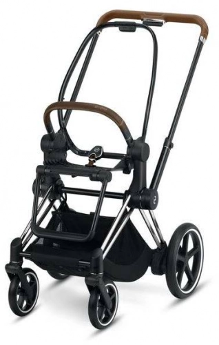 Cybex e-Priam Deep Black Chrome brown frame Bērnu rati 4in1