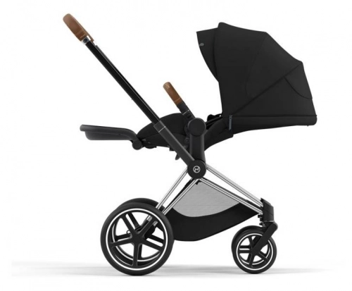 Cybex e-Priam Deep Black Chrome brown frame Bērnu rati 4in1