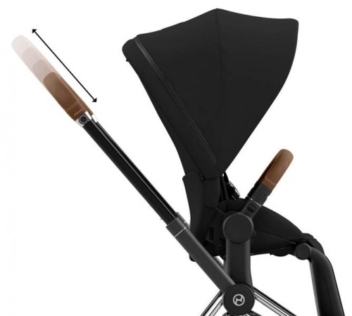 Cybex e-Priam Deep Black Chrome brown frame Bērnu rati 4in1