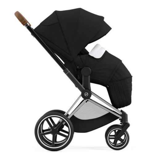 Cybex e-Priam Deep Black Chrome brown frame Bērnu rati 4in1