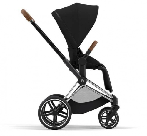 Cybex e-Priam Deep Black Chrome brown frame Bērnu rati 4in1
