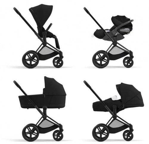 Cybex e-Priam Deep Black Matt black frame Bērnu rati 4in1