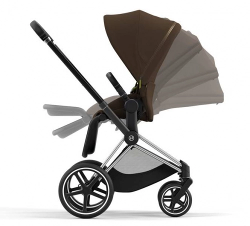 Cybex e-Priam Khaki Brown Chrome black frame Bērnu rati 4in1