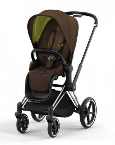 Cybex e-Priam Khaki Brown Chrome black frame Bērnu rati 4in1