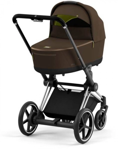 Cybex e-Priam Khaki Brown Chrome black frame Bērnu rati 4in1