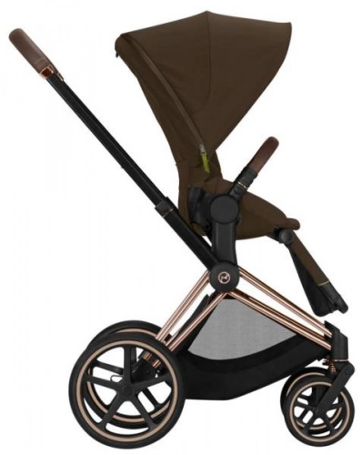 Cybex e-Priam Khaki Brown Rosegold frame Детская коляска 4 в 1