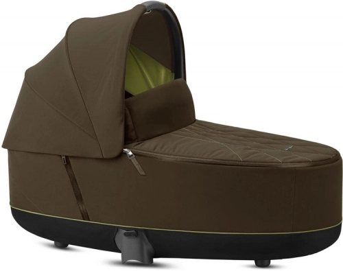 Cybex e-Priam Khaki Green Chrome brown frame Детская коляска 2 в 1