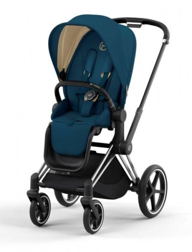 Cybex e-Priam Mountain Blue Chrome black frame Bērnu rati 4in1
