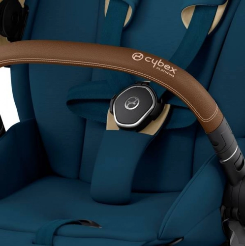Cybex e-Priam Mountain Blue Chrome brown frame Bērnu rati 4in1