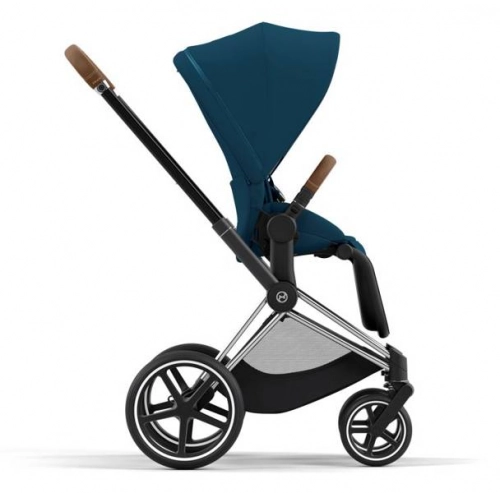 Cybex e-Priam Mountain Blue Chrome brown frame Bērnu rati 4in1