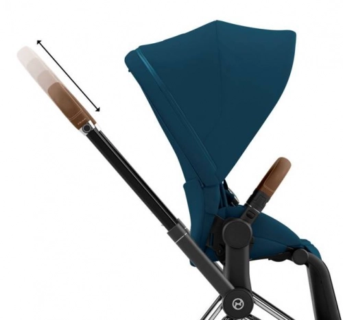 Cybex e-Priam Mountain Blue Chrome brown frame Bērnu rati 4in1