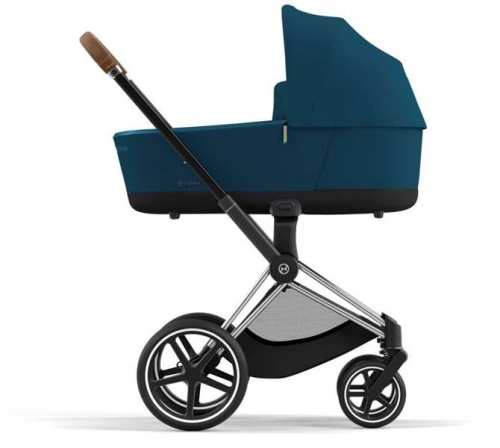Cybex e-Priam Mountain Blue Chrome brown frame Bērnu rati 4in1