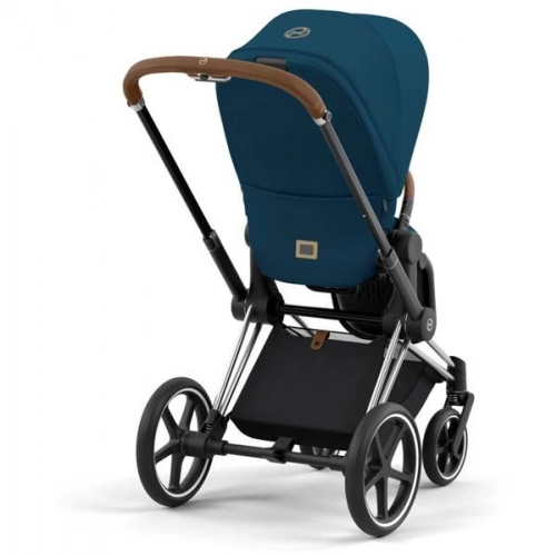 Cybex e-Priam Mountain Blue Chrome brown frame Bērnu rati 4in1
