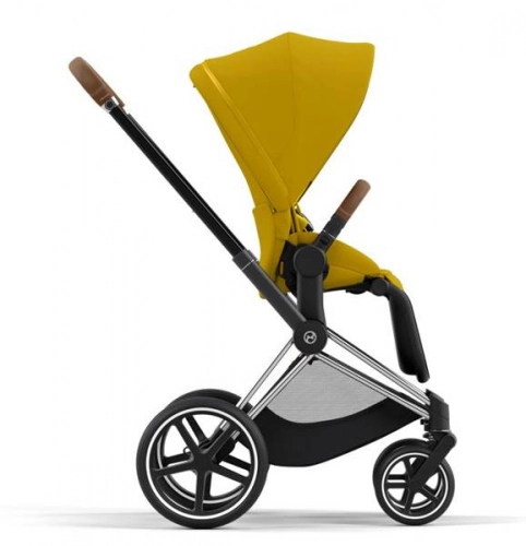 Cybex e-Priam Mustard Yellow Chrome brown frame Bērnu rati 4in1
