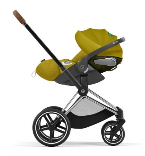Cybex e-Priam Mustard Yellow Chrome brown frame Bērnu rati 4in1