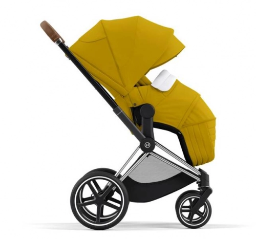 Cybex e-Priam Mustard Yellow Chrome brown frame Bērnu rati 4in1