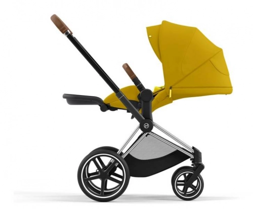 Cybex e-Priam Mustard Yellow Chrome brown frame Bērnu rati 4in1