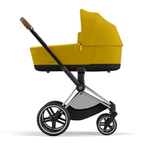 Cybex e-Priam Mustard Yellow Chrome brown frame Bērnu rati 4in1