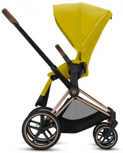 Cybex e-Priam Mustard Yellow Rosegold frame Bērnu rati 4in1