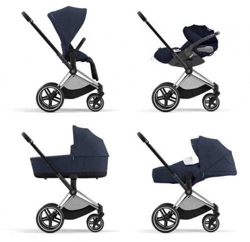 Cybex e-Priam Nautical Blue Chrome black frame Bērnu rati 4in1
