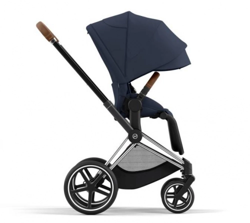 Cybex e-Priam Nautical Blue Chrome brown frame Bērnu rati 4in1