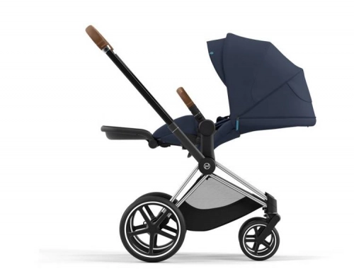 Cybex e-Priam Nautical Blue Chrome brown frame Bērnu rati 4in1