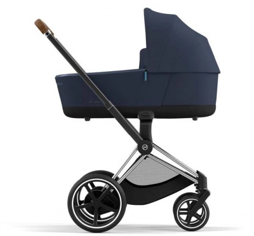 Cybex e-Priam Nautical Blue Chrome brown frame Bērnu rati 4in1