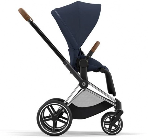 Cybex e-Priam Nautical Blue Chrome brown frame Bērnu rati 4in1