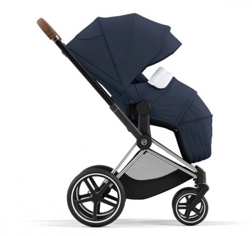 Cybex e-Priam Nautical Blue Chrome brown frame Bērnu rati 4in1