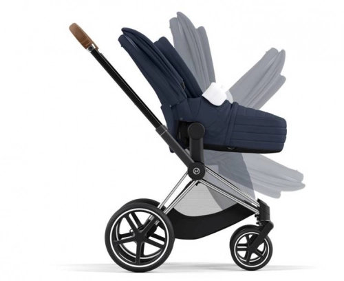 Cybex e-Priam Nautical Blue Chrome brown frame Bērnu rati 4in1