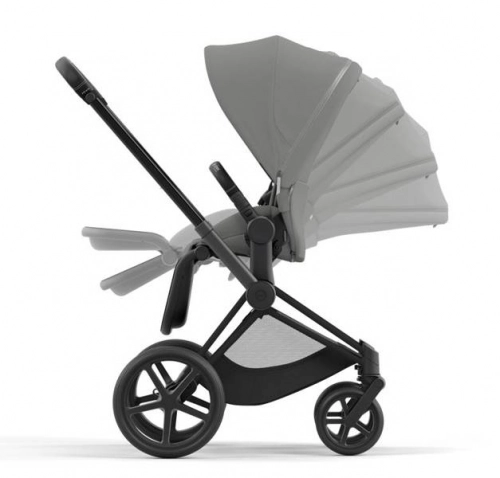 Cybex e-Priam Soho Grey Matt black frame Pastaigu rati