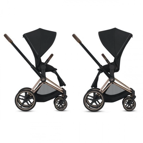 Cybex e-Priam Spring Blossom Dark Chrome black frame Pastaigu rati