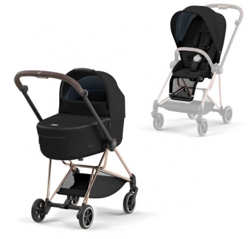 Cybex Mios 3.0 Deep Black Plus + Cloud Z i-Size + Rose gold frame Детская коляска 3in1