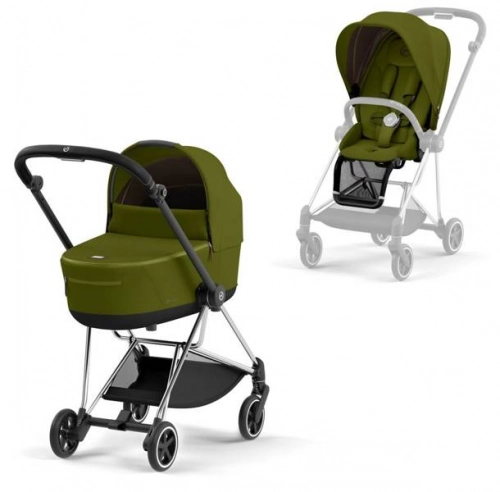 Cybex Mios 3.0 Khaki Green Plus + Cloud Z i-Size + Chrome Black frame Детская коляска 3in1