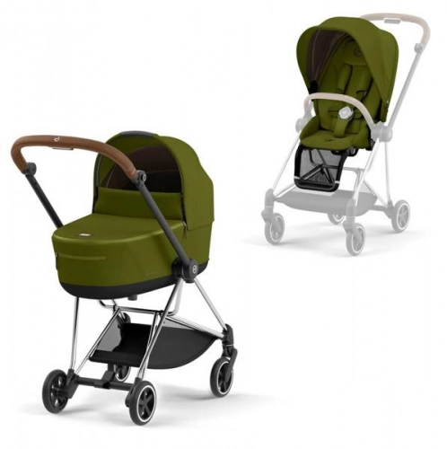 Cybex Mios 3.0 Khaki Green Plus + Cloud Z i-Size + Chrome Brown frame Детская коляска 3in1