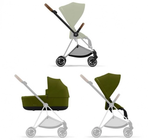 Cybex Mios 3.0 Khaki Green Plus + Cloud Z i-Size + Chrome Brown frame Детская коляска 3in1
