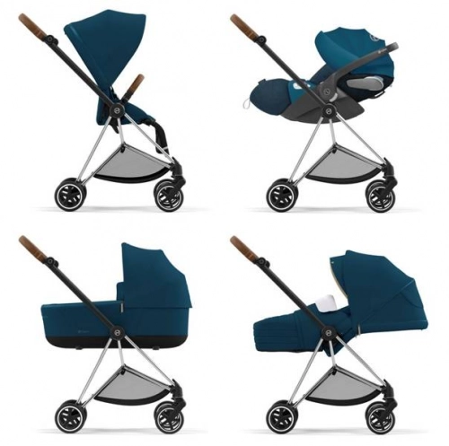 Cybex Mios 3.0 Mountain Blue + Cloud Z I-Size + Chrome Brown frame Детская коляска 4in1