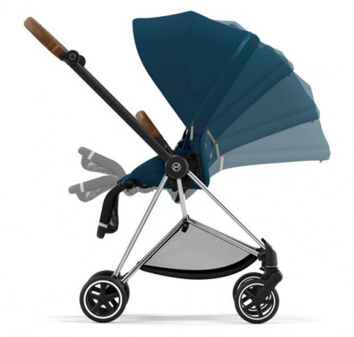 Cybex Mios Mountain Bluen + Chrome Brown Frame Bērnu rati 2in1
