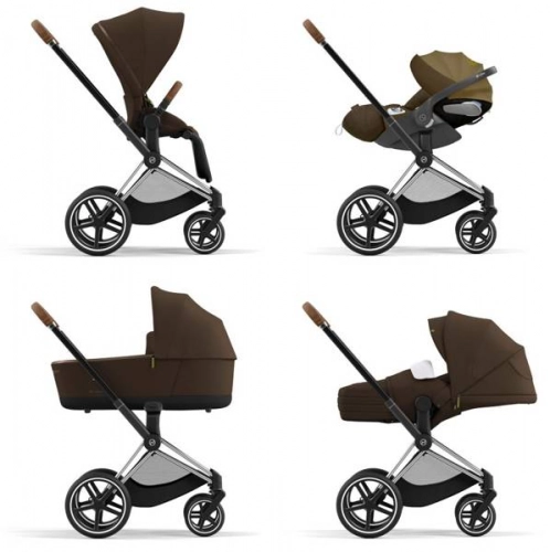 Cybex Priam 4.0 + Cloud Z I-size Chrome brown frame Khaki Brown Bērnu rati 3in1