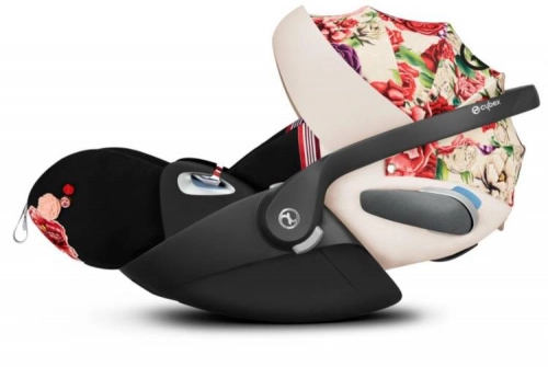 Cybex Priam 4.0 + Cloud Z2 I-size Chrome black frame Spring Blossom Light Bērnu rati 3in1