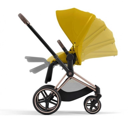 Cybex Priam 4.0 + Cloud Z2 I-size Gold rose frame Mustard Yellow Bērnu rati 3in1