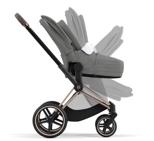 Cybex Priam 4.0 + Cloud Z2 I-size Gold rose frame Soho Grey Bērnu rati 3in1