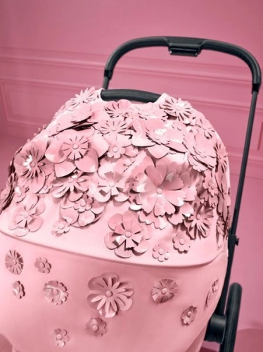 Cybex Priam Pale Blush Simply Flowers + Matt black frame Коляска с Люлькой